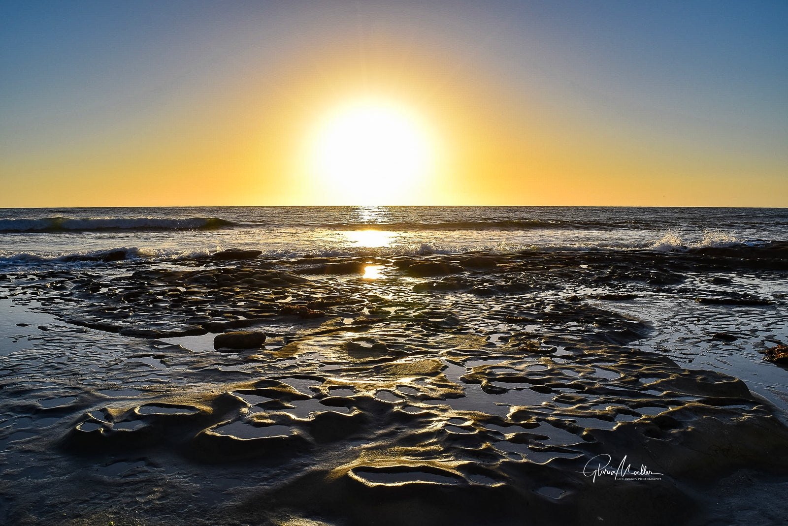 Ocean and Rock Patterns at Sunset