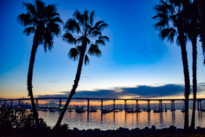 Sunrise Behind the San Diego Bay Bridge