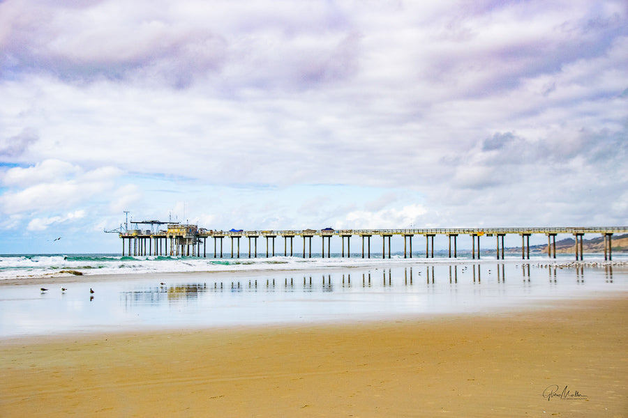 Reflection of Scripp's Pier on a Stormy Day