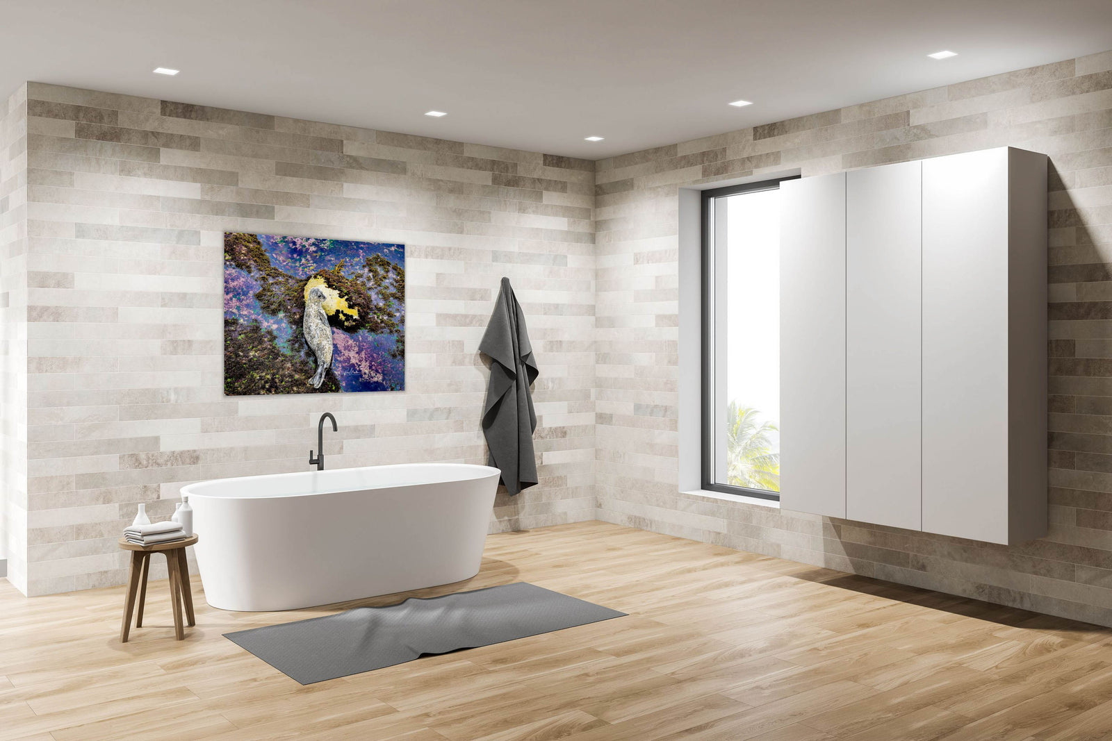 Black and White Harbor Seal