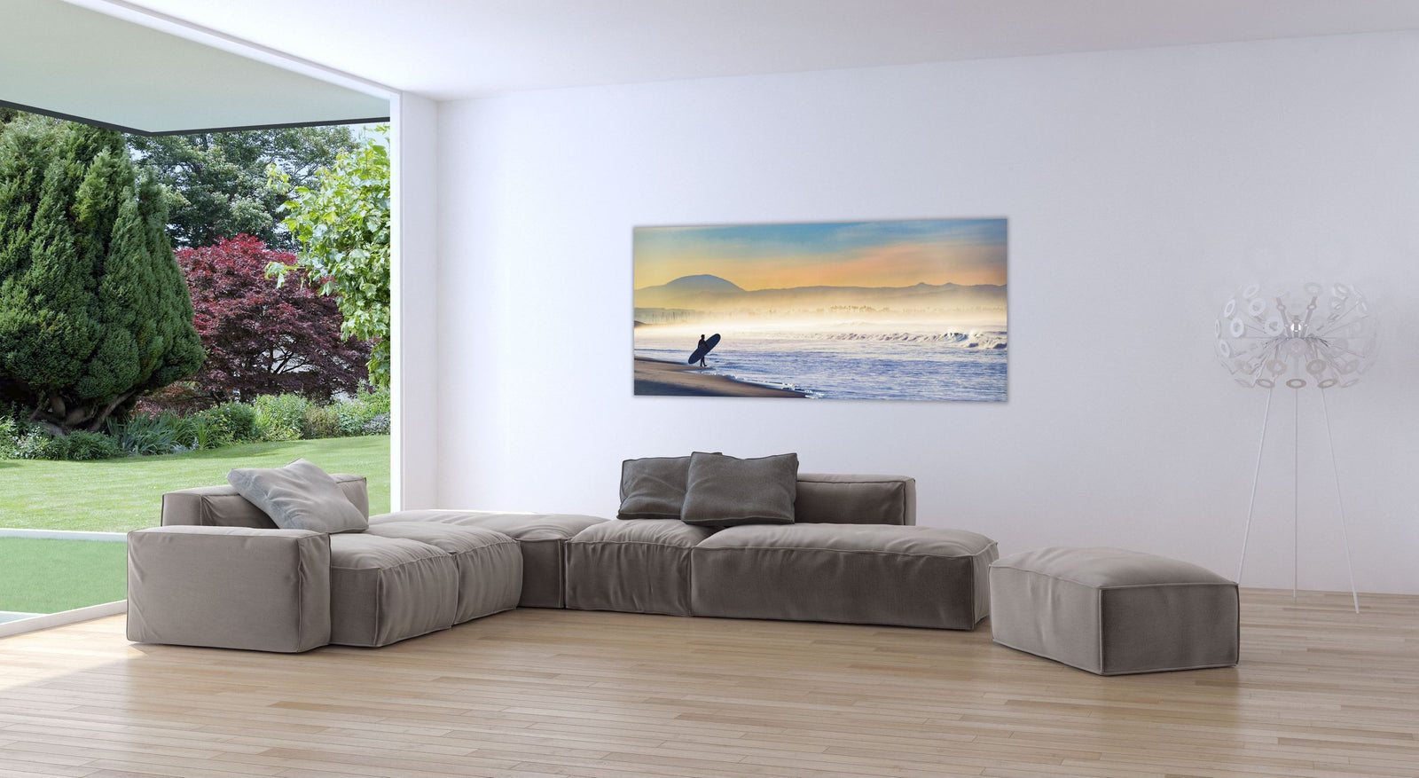 Entering the Surf on a Foggy Morning